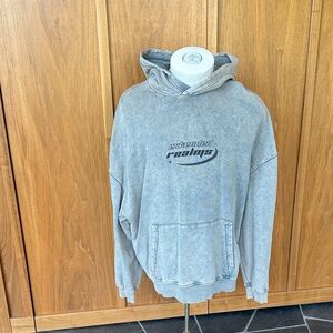 Zara, Washed Gray 'restrained realms' Logo Hoodie - Men